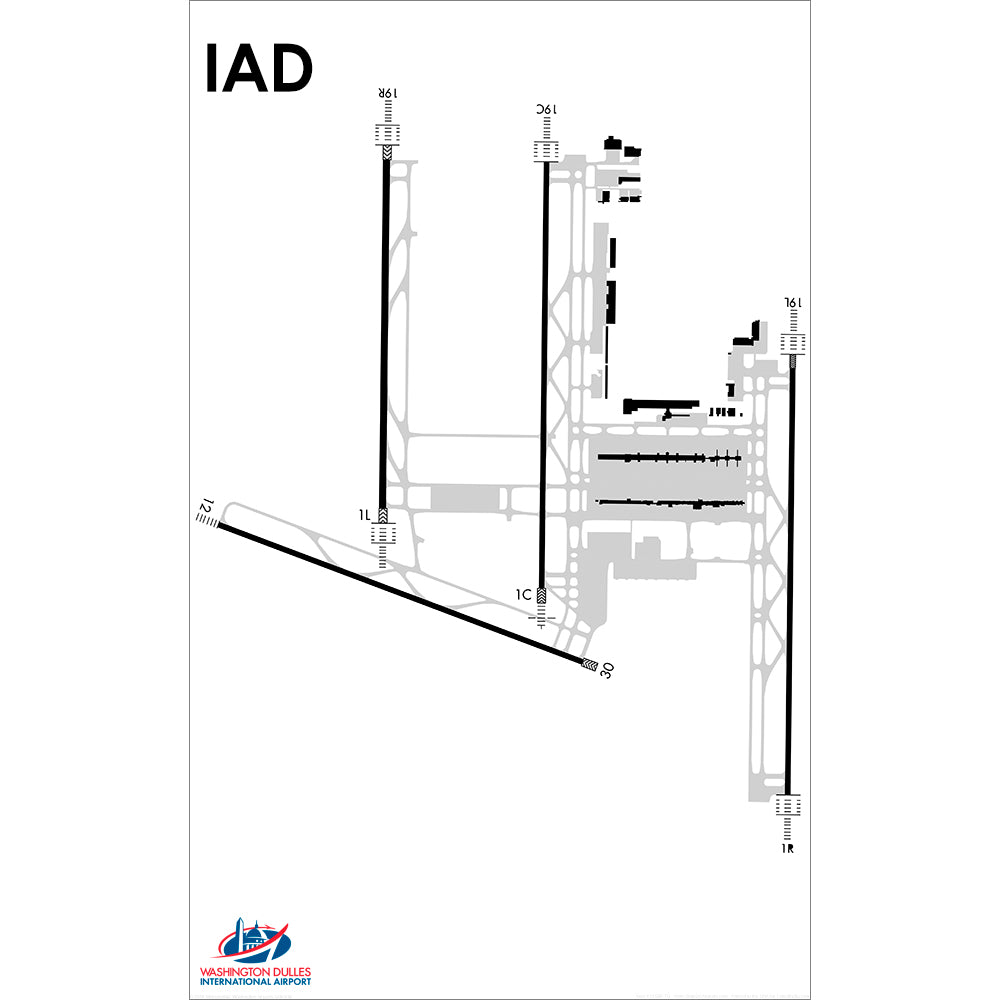 Dulles International (IAD) Abstract Diagram Print