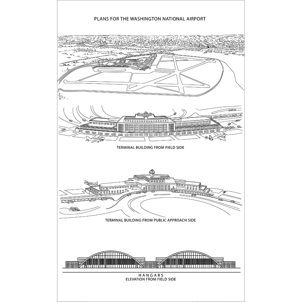 Plans for the Washington National Airport Print