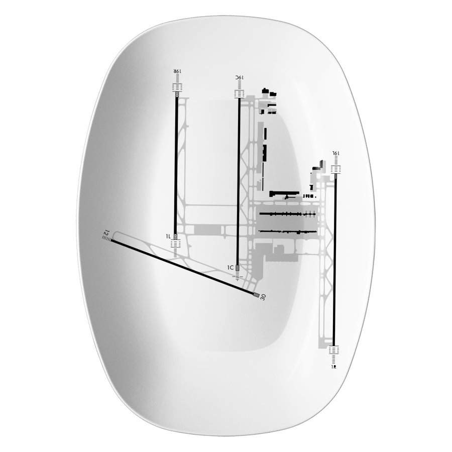 Dulles (IAD) Abstract Diagram Resin Serving Dish