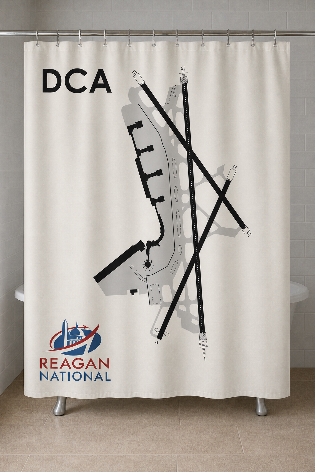National (DCA) Abstract Diagram Shower Curtain