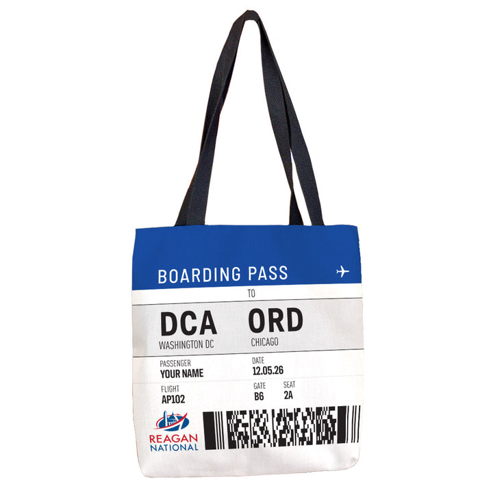 DCA Personalized Boarding Pass Tote Bag