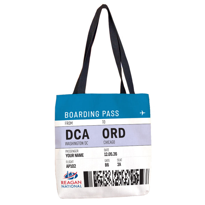 DCA Personalized Boarding Pass Tote Bag