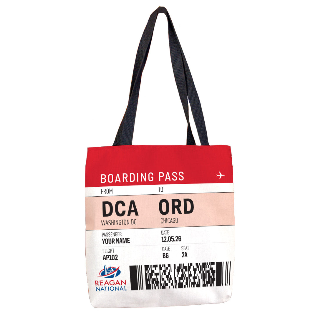 DCA Personalized Boarding Pass Tote Bag